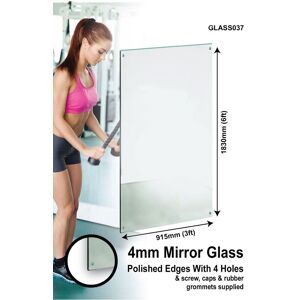 Safety Backed Wall Mirror 6ft X 3ft 183 X 91cm Glass With 4 Holes Polished Edges Safety Backed Wall Mirror 6ft X 3ft 183 X 91cm Glass With 4 Holes Polished Edges