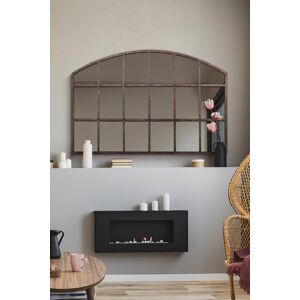 The Kirkby Large Rustic Metal Framed Arched Mantle Mirror - 35" X 22" 90 X 56cm The Kirkby Large Rustic Metal Framed Arched Mantle Mirror - 35" X 22" 90 X 56cm
