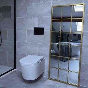 Jōbū Home Kyō - Full Length Gold Metal Rectangle Lattice Grid Mirror - 150cm X 60cm Jōbū Home Kyō - Full Length Gold Metal Rectangle Lattice Grid Mirror - 150cm X 60cm