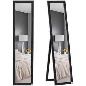 Homcom Full Length Mirror, Floor Standing Or Wall-Mounted Long Mirror, Black Homcom Full Length Mirror, Floor Standing Or Wall-Mounted Long Mirror, Black