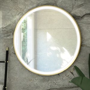 Fnx Bathrooms Rak Art Round 800x800 Brushed Gold Round Touch Sensor Illuminated Mirror Ip44 Fnx Bathrooms Rak Art Round 800x800 Brushed Gold Round Touch Sensor Illuminated Mirror Ip44