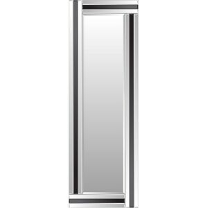 Mirror Eva Full Length Black Glass Framed Bevelled Wall (16x48), 120 X 40 Mirror Eva Full Length Black Glass Framed Bevelled Wall (16x48), 120 X 40