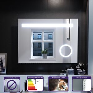 Nes Home Rectangle Illuminated Led 800mm X 600mm Bathroom Mirror Demister Nes Home Rectangle Illuminated Led 800mm X 600mm Bathroom Mirror Demister