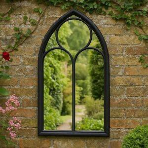 Mirror Vintage Black Metal Frame Archtop Garden Outdoor Wall Mirror 112cm X 61cm Mirror Vintage Black Metal Frame Archtop Garden Outdoor Wall Mirror 112cm X 61cm
