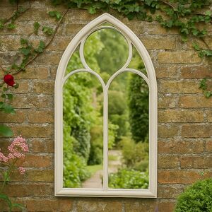 Mirror Vintage Cream Metal Frame Archtop Garden Outdoor Wall Mirror 112cm X 61cm Mirror Vintage Cream Metal Frame Archtop Garden Outdoor Wall Mirror 112cm X 61cm