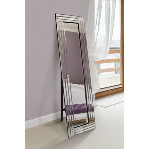 Extra Large Mirror Free Standing Art Deco All Glass Silver 5ft X 1ft3 150 X 40cm Extra Large Mirror Free Standing Art Deco All Glass Silver 5ft X 1ft3 150 X 40cm