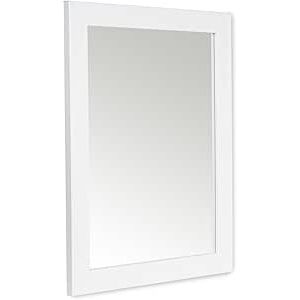 Mirrors And Frames Direct Ltd 48 X 58cm Framed Mirror With Wall Hanging Fixings - White Mirrors And Frames Direct Ltd 48 X 58cm Framed Mirror With Wall Hanging Fixings - White