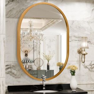 Jjuuyou Oval Bathroom Wall Mirror Metal Frame Mirrors For Wall Mounted 50×40 C Jjuuyou Oval Bathroom Wall Mirror Metal Frame Mirrors For Wall Mounted 50×40 C