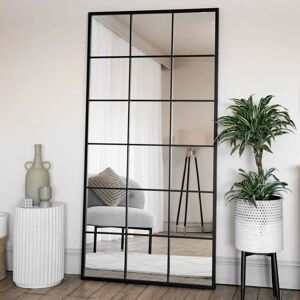 Jōbū Home Kyō - Full Length Black Metal Rectangle Lattice Window Mirror - 180cm X 90cm Jōbū Home Kyō - Full Length Black Metal Rectangle Lattice Window Mirror - 180cm X 90cm