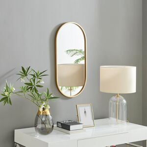 Furniturebox Uk Jupiter Gold Oval Modern Wall Mirror - 80x40cm Furniturebox Uk Jupiter Gold Oval Modern Wall Mirror - 80x40cm