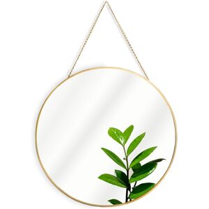 Greyzouq Large Gold Round Metal Rimmed Wall Mirror With Chain (50cm). Perfect F Greyzouq Large Gold Round Metal Rimmed Wall Mirror With Chain (50cm). Perfect F
