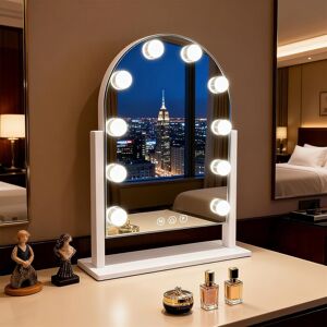 Inmtfei Hollywood Arch Vanity Mirror With 10 Led Bulbs,Dressing Table Mirror 3 Colour D Inmtfei Hollywood Arch Vanity Mirror With 10 Led Bulbs,Dressing Table Mirror 3 Colour D