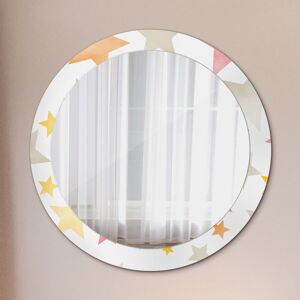 Coloray Round Wall Mirror With Patterned Glass Frame Ready To Hang Pastel Color Stars Coloray Round Wall Mirror With Patterned Glass Frame Ready To Hang Pastel Color Stars
