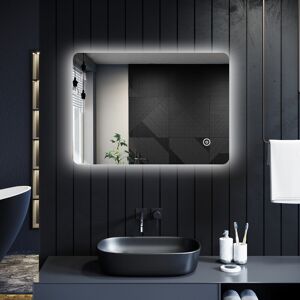 Elegant Led Bathroom Mirror With Illuminated Lights Touch Sensor Wall Mounted 700x500mm Elegant Led Bathroom Mirror With Illuminated Lights Touch Sensor Wall Mounted 700x500mm