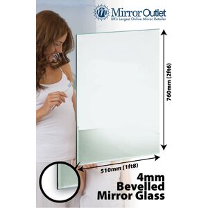 Bevelled Bathroom Mirror Glass 4mm Thick 2ft6 X 1ft8 76cm X 51cm Bevelled Bathroom Mirror Glass 4mm Thick 2ft6 X 1ft8 76cm X 51cm