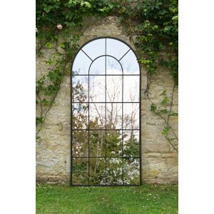 Garden Large Black Framed Arched Window Mirror 86.5" X 41.5" 220x105cm Garden Large Black Framed Arched Window Mirror 86.5" X 41.5" 220x105cm