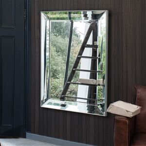 Gallery Mirror Large Glass Frame Art Deco Wall Mirror Triple Bevel Panels 109cm X 78cm Gallery Mirror Large Glass Frame Art Deco Wall Mirror Triple Bevel Panels 109cm X 78cm