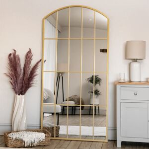 Jōbū Home Tomi- Full Length Gold Metal Arched Lattice Window Mirror - 180cm X 90cm Jōbū Home Tomi- Full Length Gold Metal Arched Lattice Window Mirror - 180cm X 90cm