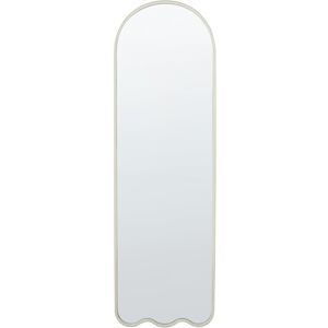 Beliani Wall Mirror White Iron Glass 45 x 145 cm Irregular Shape Hanging Decor Modern Minimalist Wall Mirror Beliani Wall Mirror White Iron Glass 45 x 145 cm Irregular Shape Hanging Decor Modern Minimalist Wall Mirror