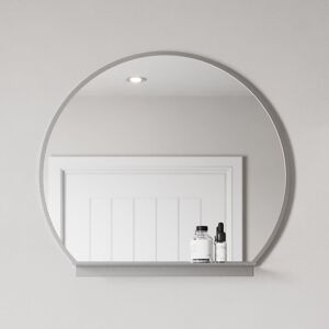 Affine 600mm Round Chrome Bathroom Mirror With Shelf Framed Wall Hung Modern 4mm Glass Affine 600mm Round Chrome Bathroom Mirror With Shelf Framed Wall Hung Modern 4mm Glass