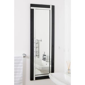 Large Mirror Black Silver Bevelled Art Deco Bathroom Wall 120cm X 40cm Large Mirror Black Silver Bevelled Art Deco Bathroom Wall 120cm X 40cm