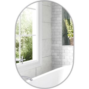 Homcom Oval Bathroom Mirror, Modern Wall Tempered Glass Mirror, 60 X 90cm Homcom Oval Bathroom Mirror, Modern Wall Tempered Glass Mirror, 60 X 90cm