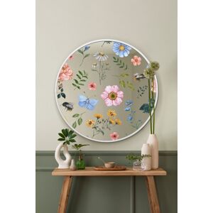 The Typis - New Large White Round Metal Flower Décor Mirror - 31" X 31" 80x80cm The Typis - New Large White Round Metal Flower Décor Mirror - 31" X 31" 80x80cm