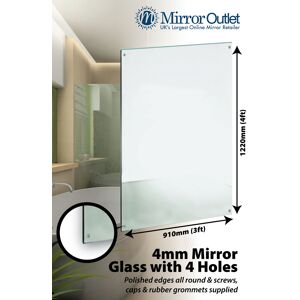 Large Wall Mirror Bathroom 4 Holes 4mm Thick 4ft X 3ft 122cm X 91cm) Large Wall Mirror Bathroom 4 Holes 4mm Thick 4ft X 3ft 122cm X 91cm)