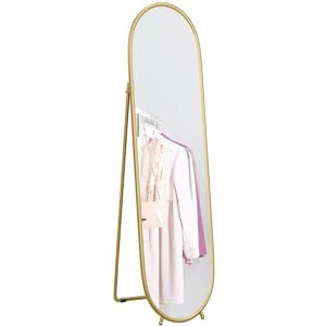 Homcom Oval Full Length Mirror With Metal Frame Hanging Or Leaning Gold Tone New Homcom Oval Full Length Mirror With Metal Frame Hanging Or Leaning Gold Tone New