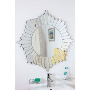Mirroroutlet Large Wall Mirror Bathroom Modern Round Sunburst Venetian All Glass 2ft8 80cm Mirroroutlet Large Wall Mirror Bathroom Modern Round Sunburst Venetian All Glass 2ft8 80cm