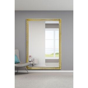 Gold Full Length Antique Wooden Wall Mirror - 6ft7 x 4ft7 Gold Full Length Antique Wooden Wall Mirror - 6ft7 x 4ft7