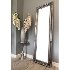 Downton Interiors Tall Antique Silver Full Length Dressing Wall Mirror With Beve Downton Interiors Tall Antique Silver Full Length Dressing Wall Mirror With Beve