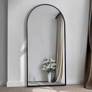 Mirror Large Full Length Wall Archtop Black Metal Frame Leaner Mirror 180 X 80cm Mirror Large Full Length Wall Archtop Black Metal Frame Leaner Mirror 180 X 80cm