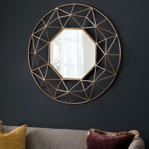 Gallery Mirror Large Round Wall Antique Vintage Gold Metal Frame Modern 3d Mirror 88.5cm Gallery Mirror Large Round Wall Antique Vintage Gold Metal Frame Modern 3d Mirror 88.5cm