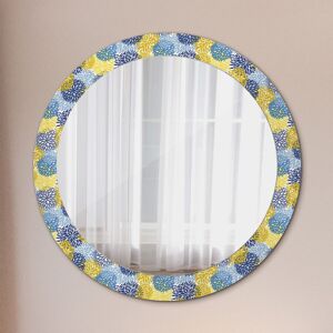 Coloray Printed Glass Frame Wall Mirror Bathroom Vanity Room Ready To Hang Blue Flowers Coloray Printed Glass Frame Wall Mirror Bathroom Vanity Room Ready To Hang Blue Flowers