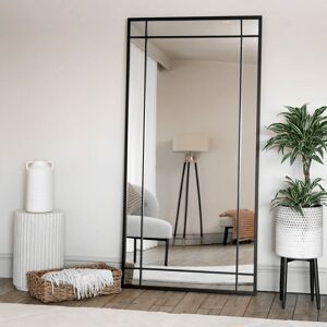 Jōbū Home Aimi - Full Length Black Metal Rectangle Window Mirror - 180cm X 90cm Jōbū Home Aimi - Full Length Black Metal Rectangle Window Mirror - 180cm X 90cm