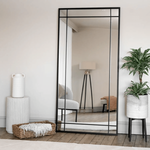 Jōbū Home Aimi - Full Length Black Metal Rectangle Window Mirror - 180cm X 90cm Jōbū Home Aimi - Full Length Black Metal Rectangle Window Mirror - 180cm X 90cm