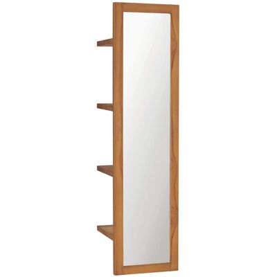 Nnevl Wall Mirror with Shelves - 30x30x120 Cm - Rustic Colonial Style Nnevl Wall Mirror with Shelves - 30x30x120 Cm - Rustic Colonial Style