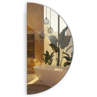 Generic Wall Mirror - 50cm Half-Round Modern Design Generic Wall Mirror - 50cm Half-Round Modern Design