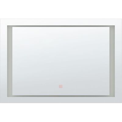 Beliani Wall Mounted LED Mirror - Bathroom Mirror - Silver Beliani Wall Mounted LED Mirror - Bathroom Mirror - Silver