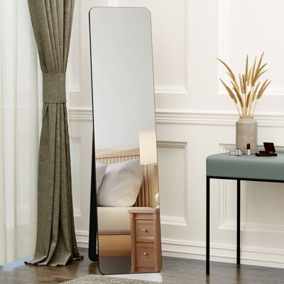 Homcom Full Length Mirror Floor Standing Or Wall Mount Dressing Mirror Bedroom Black Homcom Full Length Mirror Floor Standing Or Wall Mount Dressing Mirror Bedroom Black