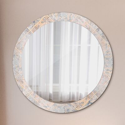 Coloray Printed Circular Mirror Wall Mounted Mirror With Glass Frame Shabby Mosaic Coloray Printed Circular Mirror Wall Mounted Mirror With Glass Frame Shabby Mosaic