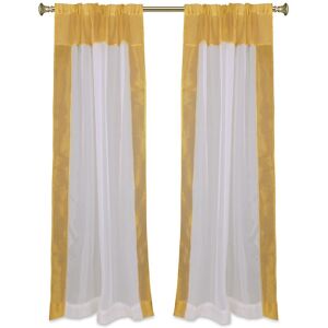 Indian Selections White With Golden Rod Pocket Sheer Tissue Curtain / Drape / Panel-84"-Piece Indian Selections White With Golden Rod Pocket Sheer Tissue Curtain / Drape / Panel-84"-Piece