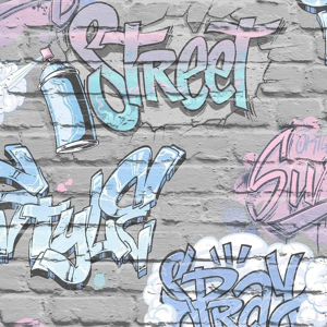 Does Not Apply Children'S Graffiti Brick Wallpaper Metallic Pink Blue Grey Lilac Urban Ugepa Fr Does Not Apply Children'S Graffiti Brick Wallpaper Metallic Pink Blue Grey Lilac Urban Ugepa Fr