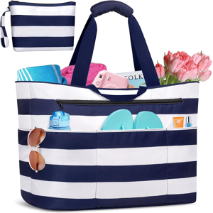 Does Not Apply Beach Bags For Women With Zip 50l Extra Large Tote Bag With 14 Pockets Waterproo Does Not Apply Beach Bags For Women With Zip 50l Extra Large Tote Bag With 14 Pockets Waterproo