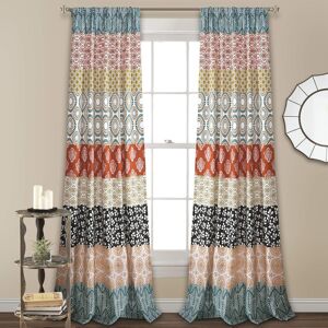 Lush Decor Bohemian Stripe Window Curtain Panel Pair, 84" X 52", Turquoise & Or Lush Decor Bohemian Stripe Window Curtain Panel Pair, 84" X 52", Turquoise & Or