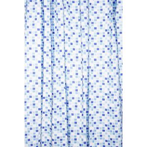Croydex Ae543424 Mosaic Pvc Shower Curtain, Blue, 1800 X 1800mm Croydex Ae543424 Mosaic Pvc Shower Curtain, Blue, 1800 X 1800mm