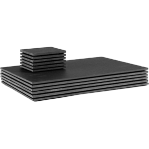 Does Not Apply Rectangle Slate Placemats & Square Coasters - 35 X 25cm - Pack Of 12 - Black Nat Does Not Apply Rectangle Slate Placemats & Square Coasters - 35 X 25cm - Pack Of 12 - Black Nat