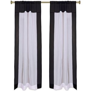 Indian Selections White With Black Rod Pocket Sheer Tissue Curtain /panel-84"-Piece Indian Selections White With Black Rod Pocket Sheer Tissue Curtain /panel-84"-Piece