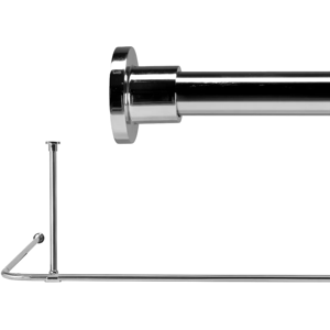 Croydex Shower Curtain Pole L Shape Shower Rail Kit, Stainless Steel Shower Rod Croydex Shower Curtain Pole L Shape Shower Rail Kit, Stainless Steel Shower Rod